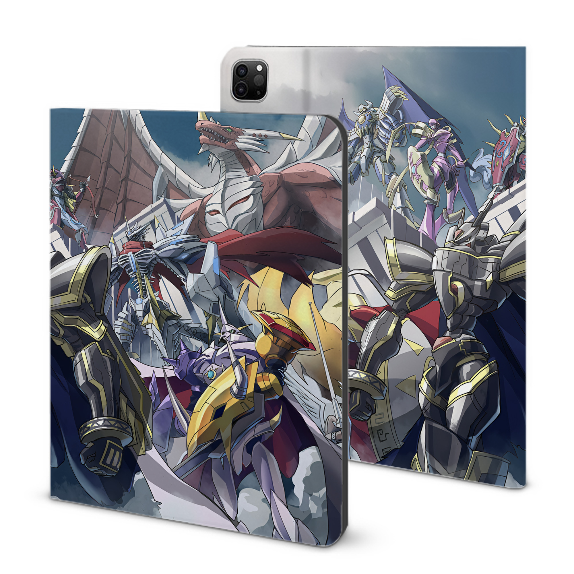 （画像用） Digimon デジタルモンスター/デジモン IPad ケース ブック型 PUレザー TPU 耐衝撃 軽量 薄型 ペン収納なし 全面保護 IPad 各モデル対応